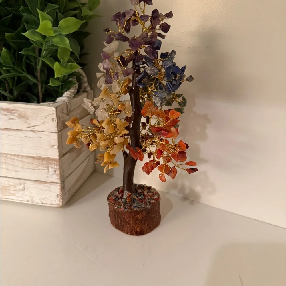 7 Chakra Healing Crystal Natural Gemstone Tree For Goodluck,Wealth & Prosperity